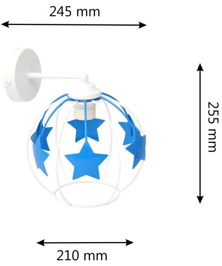 Detská nástenná lampa STARS 1xE27/15W/230V modrá/biela