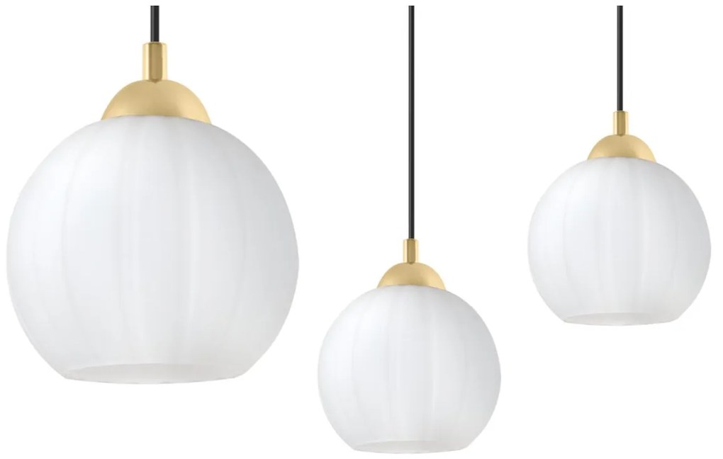 Závesné svietidlo Costa Spider, 1x biele sklenené tienidlo, b/g