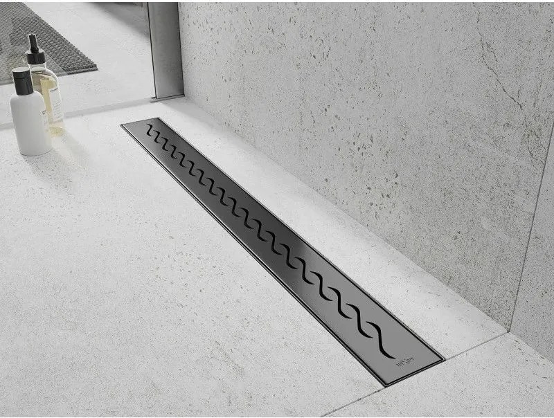 Mexen Flat 360° M18 sprchový žľab 60 cm, brúsený grafit, 1E23060-40