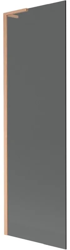 Mexen Next L, 1-krídlová vaňová zástena 60 x 150 cm, 6mm šedé sklo, medený profil, 895-060-000-03-40-65