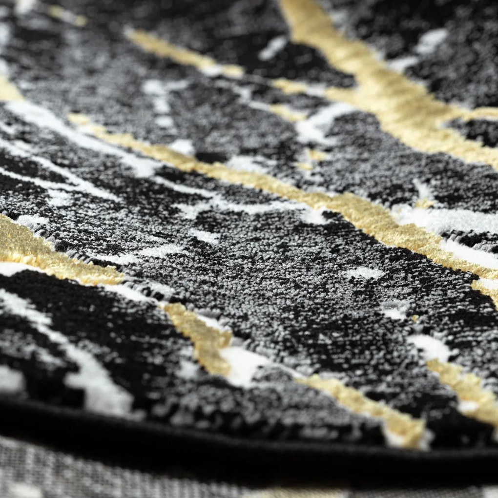 Dywany Łuszczów, Kusový koberec Allure 1963 black/gold, 180x270, čierna, kancelária