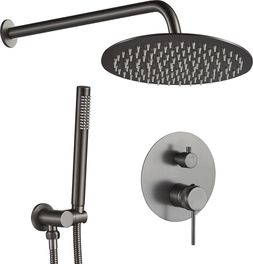 Rea Lungo Grip, podomietková sprchová súprava + BOX montážny systém, grafitová, REA-P8958