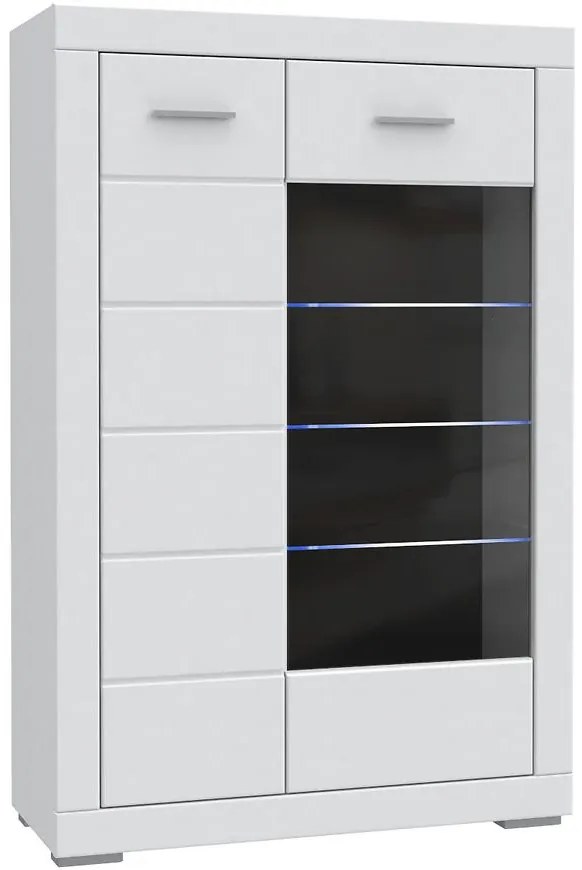 Vitrína Snow 1D1S3P SNWV521 biely mat