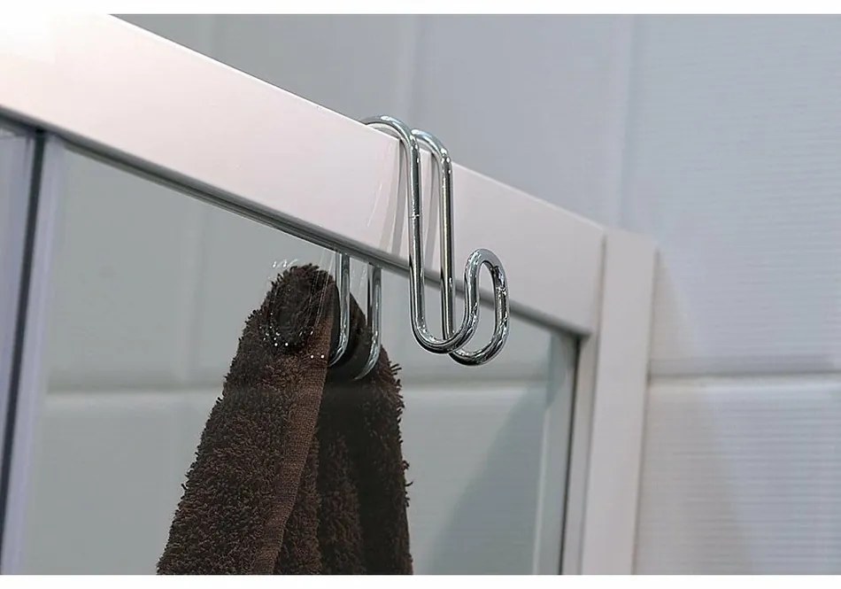 AQUALINE 37030 závesný háčik na sprchové zásteny dvojitý, strieborná