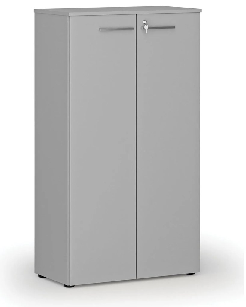 Kancelárska skriňa s dverami PRIMO GRAY, 800 x 420 x 1434 mm, sivá