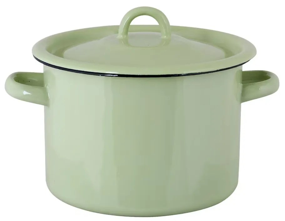 Zelený smaltovaný hrniec s vekom Emil´s Enamel Green - Ø 18*17cm / 3L