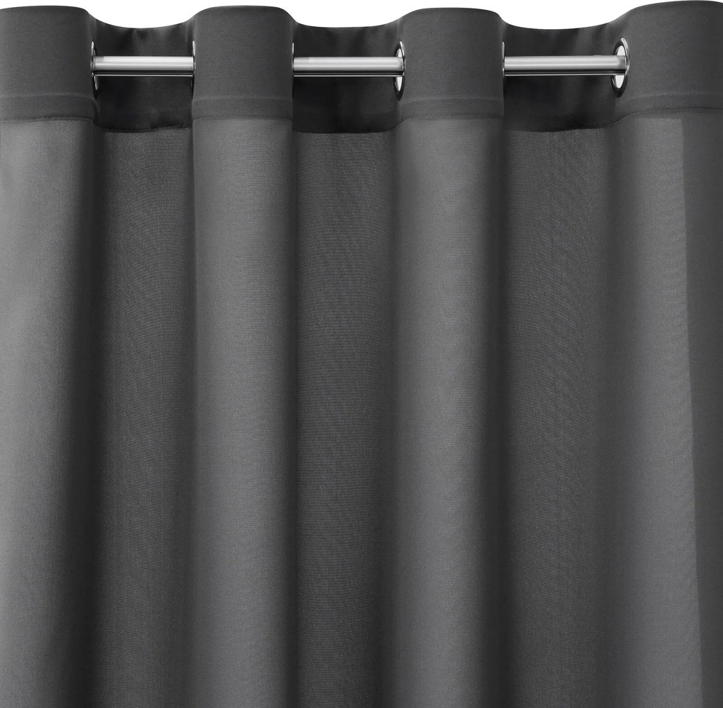 KRÁTKY ZÁVES NA KRÚŽKOCH RITA 140X175 CM GRAFITOVÁ