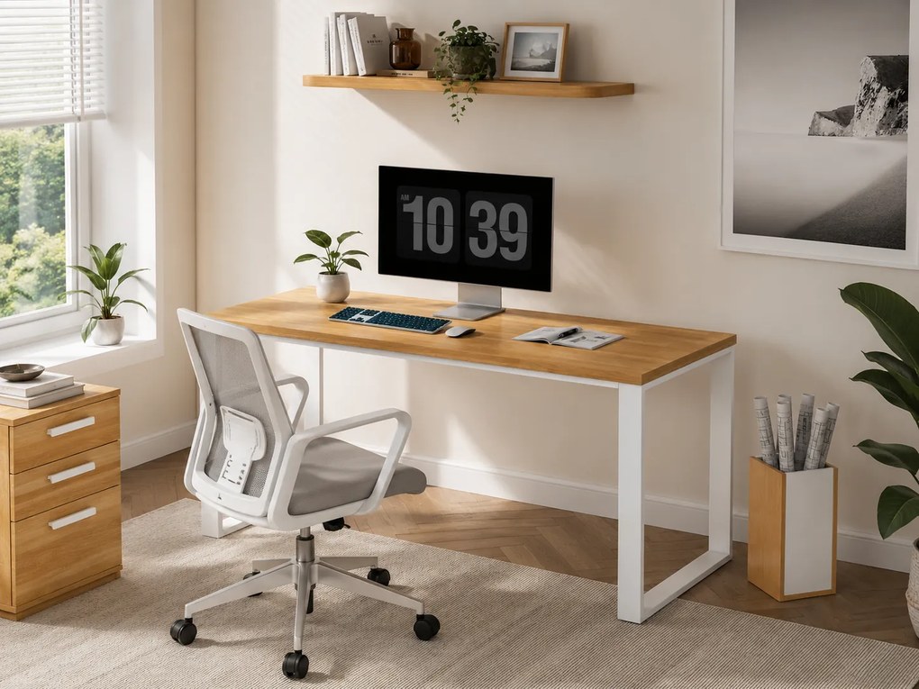 Kancelářský stůl Houseland Nuvia Home 05 160 cm dub/bílý