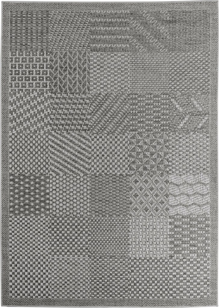 Ayyildiz, Kusový koberec Ibiza 1902 grey - na von aj na doma, 120x170, šedá, chodba / predsieň