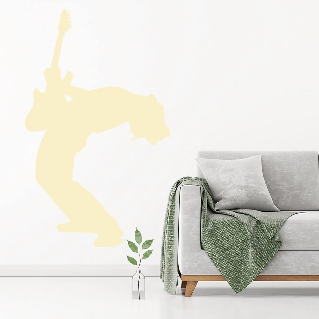 Veselá Stena Samolepka Silueta Rocker Farba: šedá, Veľkosť: 60 x 36 cm