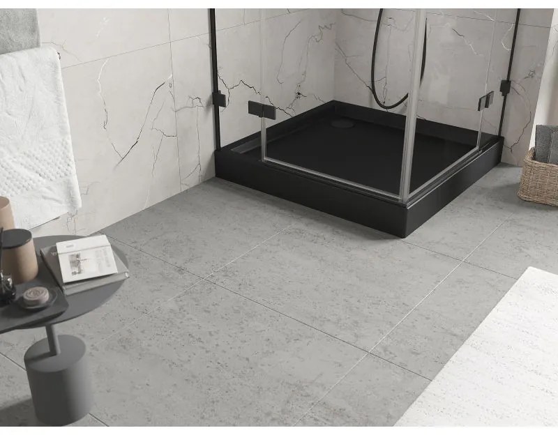 Mexen Flow+, štvorcová sprchová vanička 90 x 90 cm, čierna matná, 46S709090H