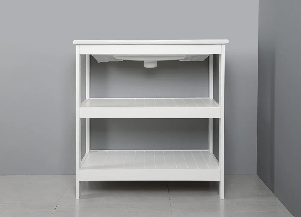 Aqualine Aqualine, ETIDE policová umyvadlová skříňka 81,5x86x44 cm, matná biela, ET830