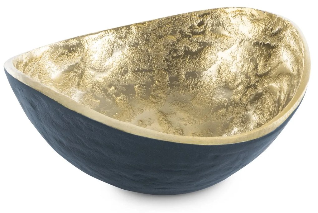 DEKORAČNÁ KOVOVÁ MISKA PEDRO1 (10) 14X14X6 CM TMAVOMODRÁ