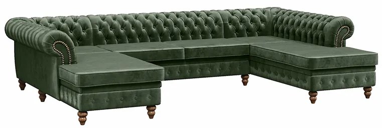 PROXIMA.store - Luxusná sedačka CHESTERFIELD LONG U FARBA NÔH: čierna, DRUH LÁTKY: TORRE - 10, FARBA OZDOBNÝCH ŠPENDLÍKOV: staré zlato