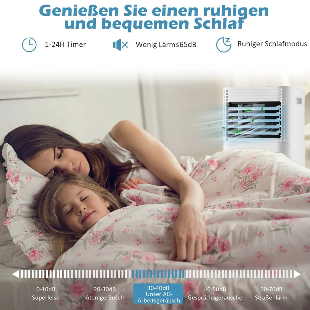 4 v 1 mobilná klimatizácia 9000 BTU Chladenie a vetranie a odvlhčovanie Klimatizácia s bielym vekom 16 ℃ - 32 ℃