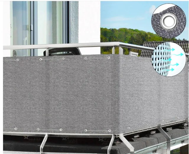 Balkónový kryt 0,8x4m, sivý