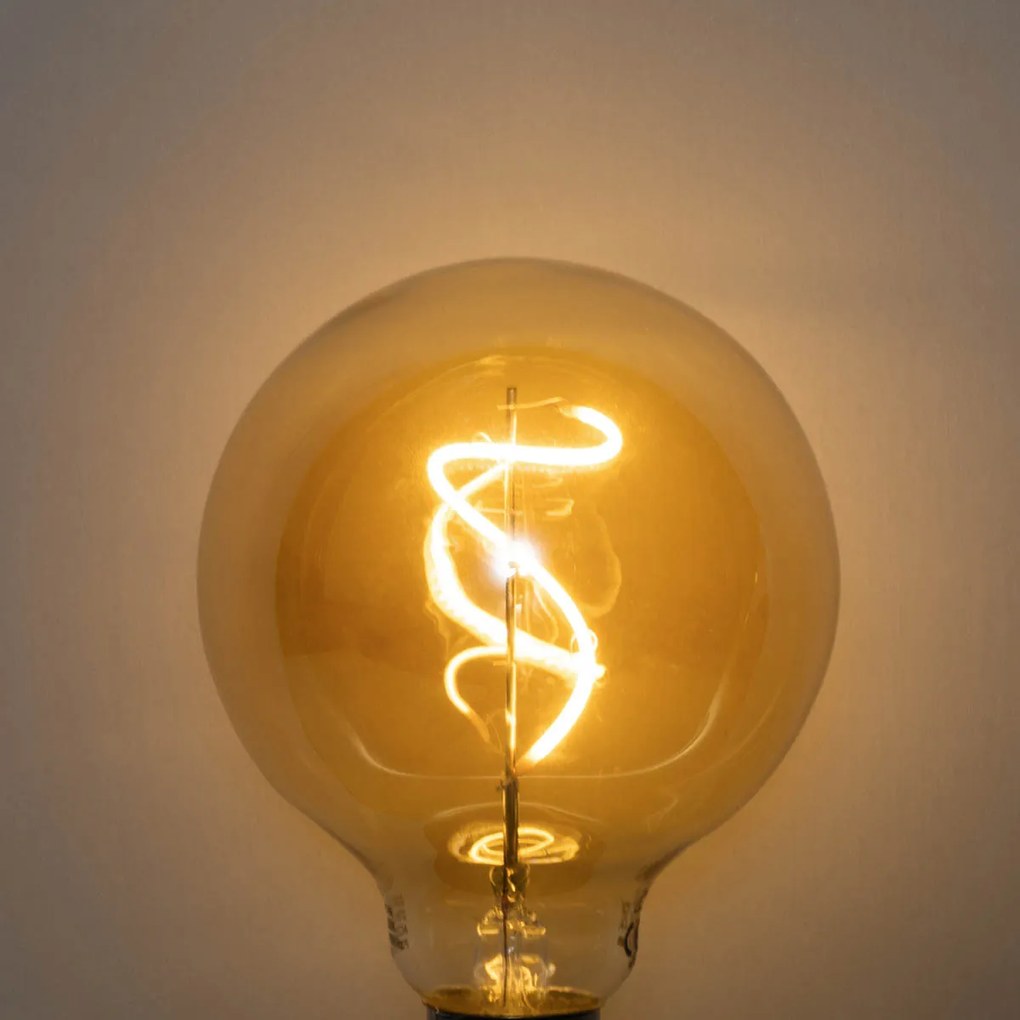 Sada 5 stmievateľných LED žiaroviek E27 so špirálovým vláknom G95 4W 270LM 2700K