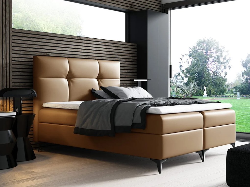 Kontinentálna posteľ Durian, Rozmer postele: 160x200, Dostupné poťahy: ekokoža Soft 033