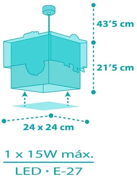 Dalber 63312 - Detský luster HAPPY JUNGLE 1xE27/15W/230V