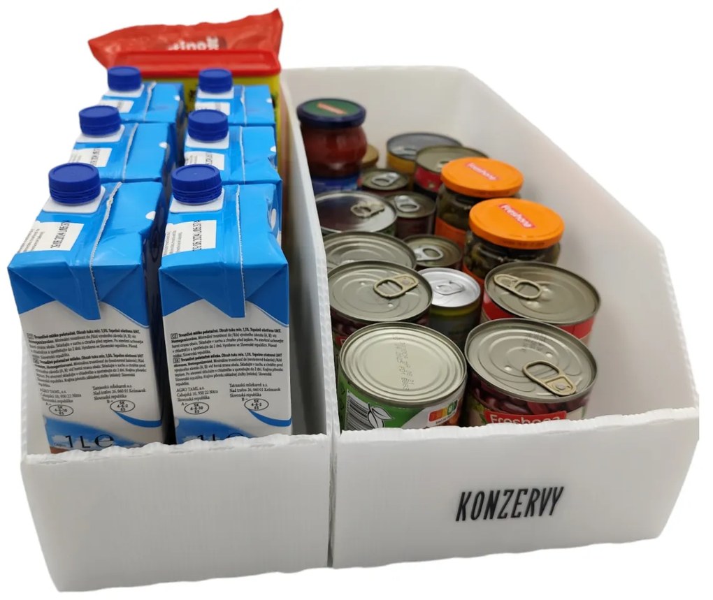 Úložný box, plastový biely 15x50x16 cm – do špajze aj do skrine KARTONPLAST