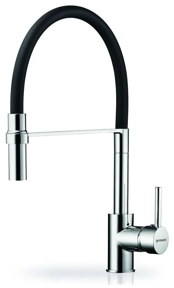 Pyramis 90939801 - Drezová batéria SERINA s flexibilným ramienkom, chróm/čierna 90939801
