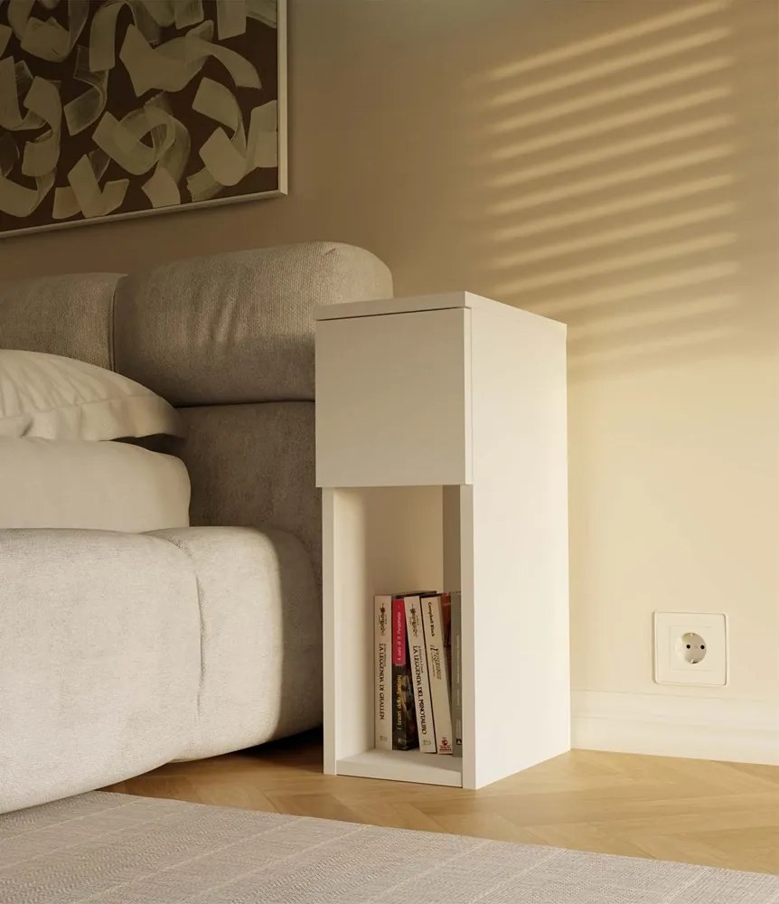 Noční stolek Galax 1S 20 cm bílý