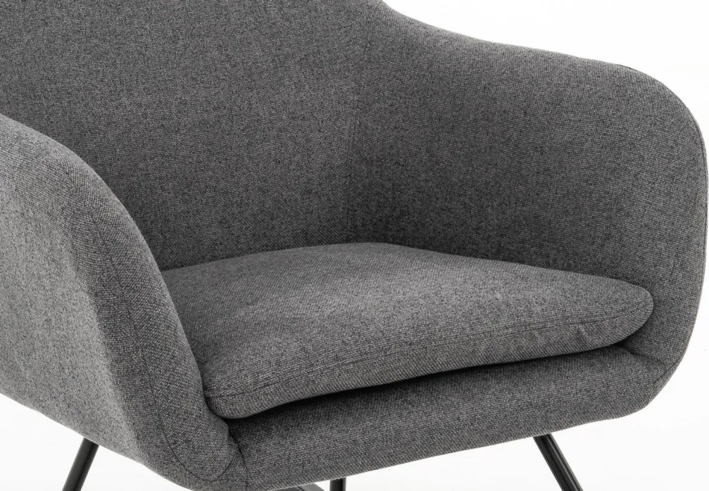 Hojdacie kreslo Galileo, stredne šedá tkanina