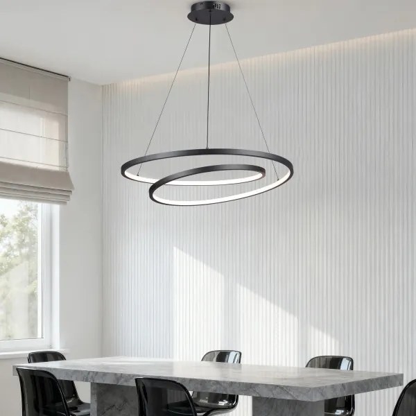 Brilagi-LED Stmievateľný luster na lanku TWISTER LED/75W/230V pr. 70 cm čierna +DO