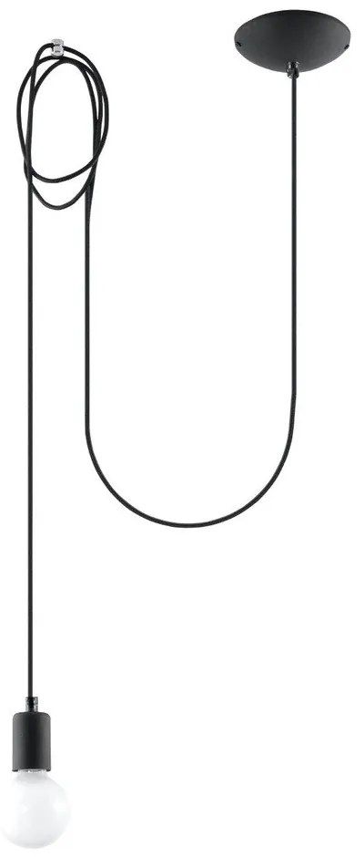 Čierne závesné svietidlo Spider – Sollux