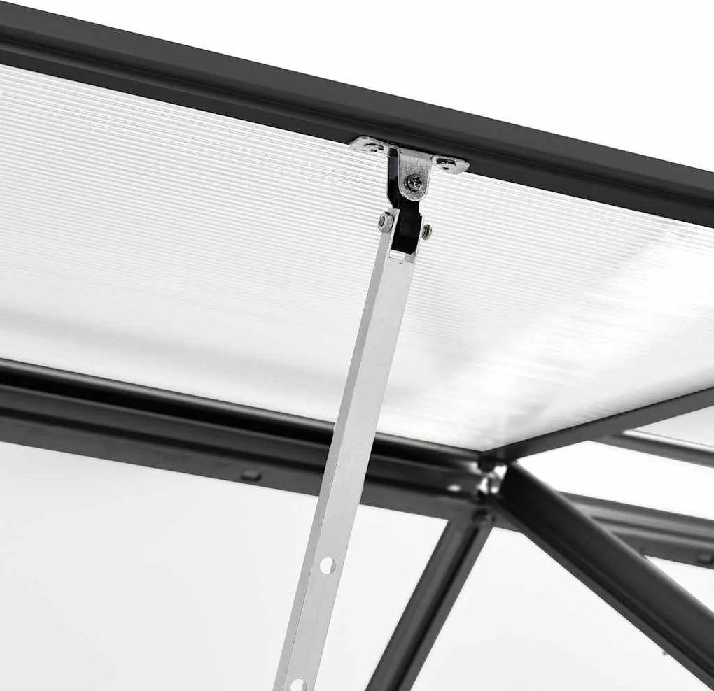 Multidom Skleník s podkladovým rámom, antracitový, hliník 4,75 m²