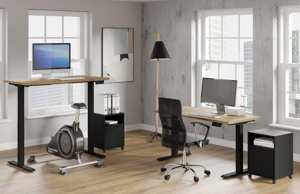 Elektrický PC stolík Natura 140 (dub + čierna). Akcia -20%. Vlastná spoľahlivá doprava až k Vám domov. 1124885