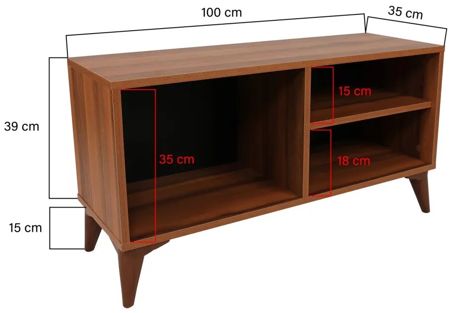 TV stolek ZISINO 100 cm ořech
