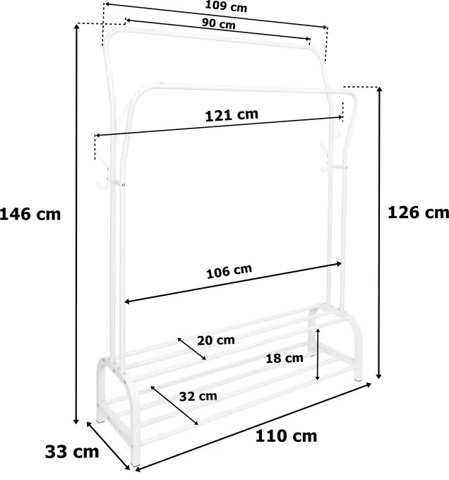 Vešiakový stojan LARY biely