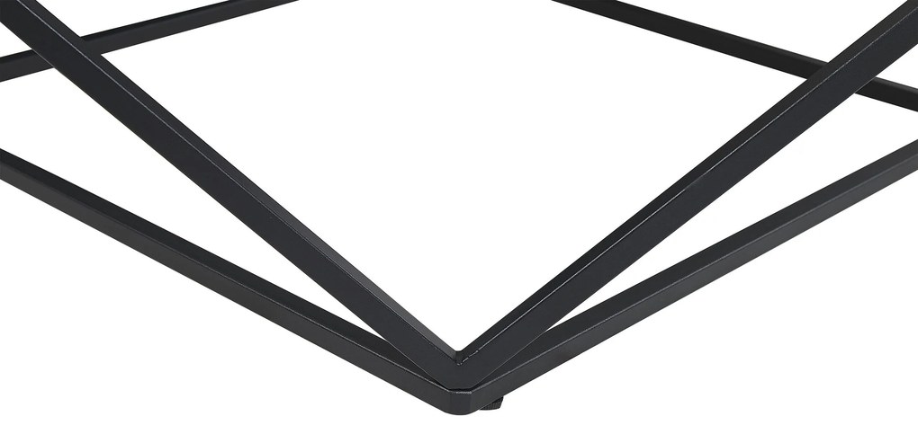 Odkladací stolík s mramorovým efektom béžová/čierna MALIBU Beliani