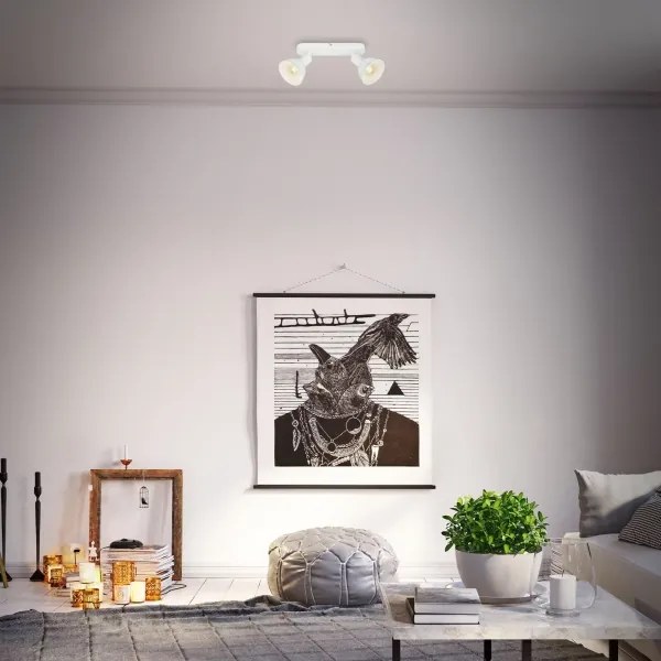 Briloner 2674-026 - Bodové svietidlo RETRO 2xE14/25W/230V biela