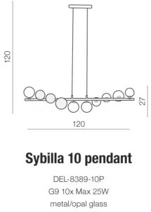 Kovový luster Sybilla 10 Ch