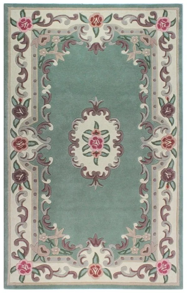 Zelený vlnený koberec Flair Rugs Aubusson, 75 × 150 cm