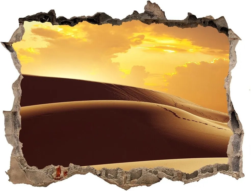 Nálepka fototapeta 3D výhled Velbloud Sahara WallHole-95x64-kamien-62618383