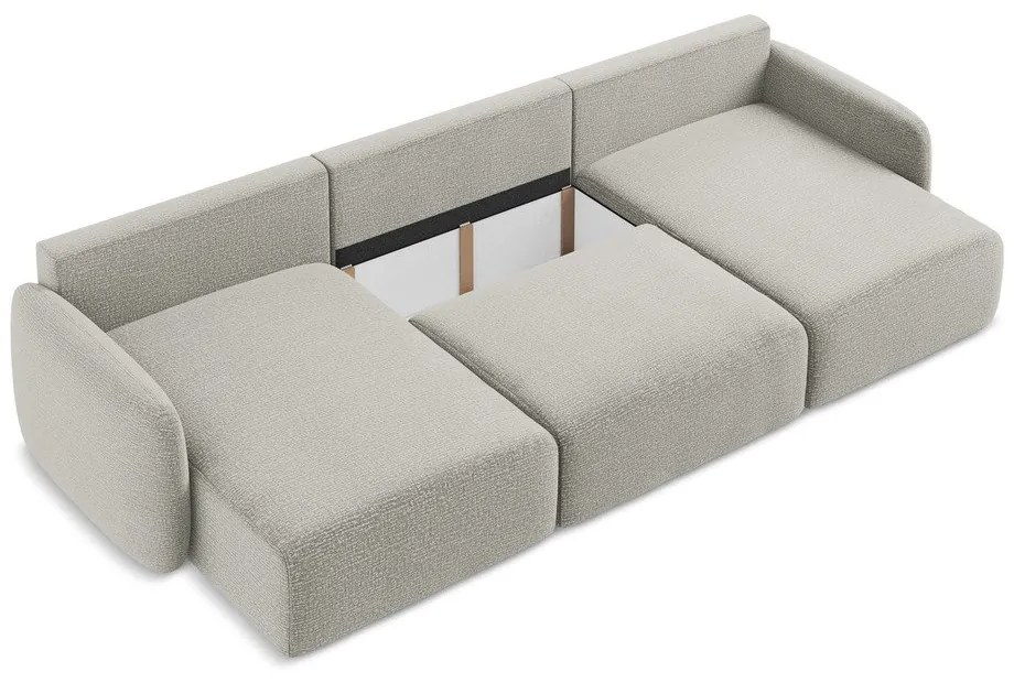 Svetlosivá rozkladacia/s úložným priestorom rohová pohovka Kalena – Makamii