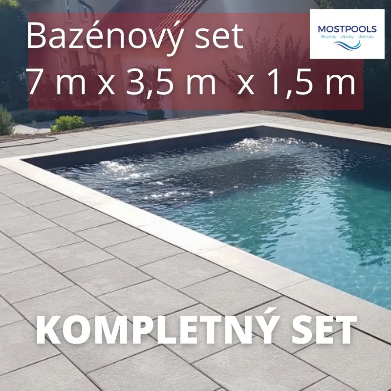 Bazénový set 7x3,5x1,5m, z polystyrénových tvárnic, kompletný set