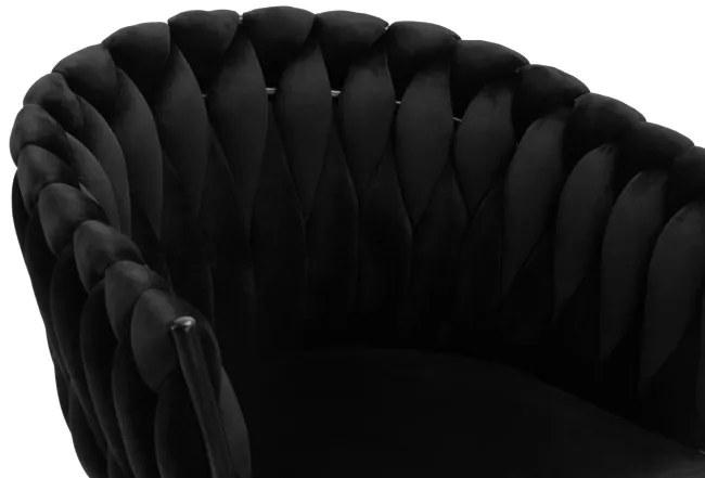 Jedálenská stolička COFTON zamatová, čierna