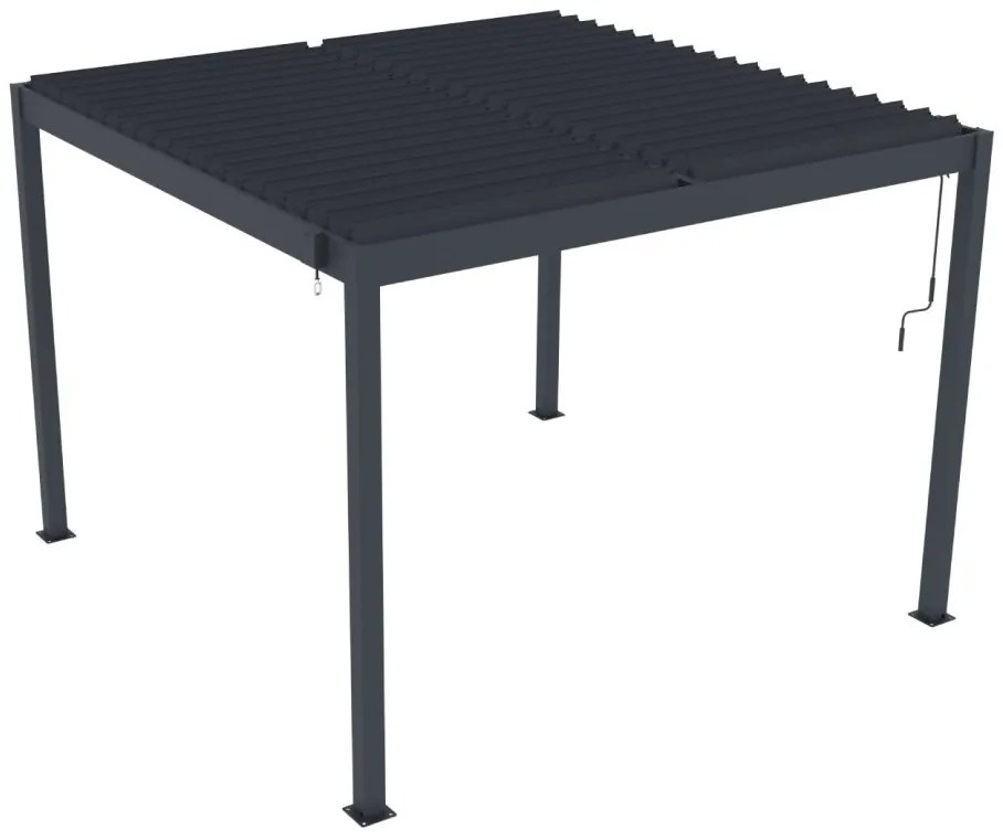 ZÁHRADNÉ KOMBO bioklimatická pergola s lamelami BestBerg BBP-9G + záhradný jedálenský set 4+1 BestBerg BBGF-62BK