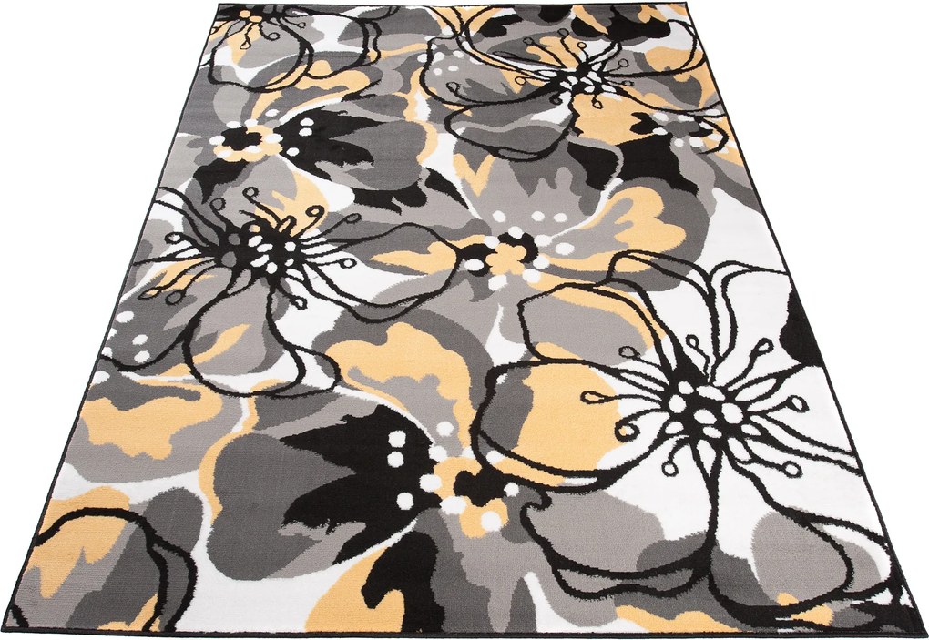 TA Koberec Z907A BLACK MAYA PP EYM Sivý Obdĺžnikový Rozmer: 80x150 cm