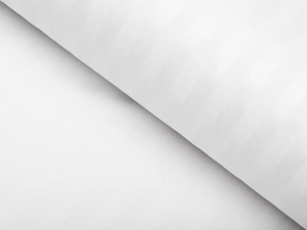 Biante Damaškové posteľné obliečky Atlas Grádl biele pásiky 22 mm DM-008 Predĺžené 140x220 a 70x90 cm