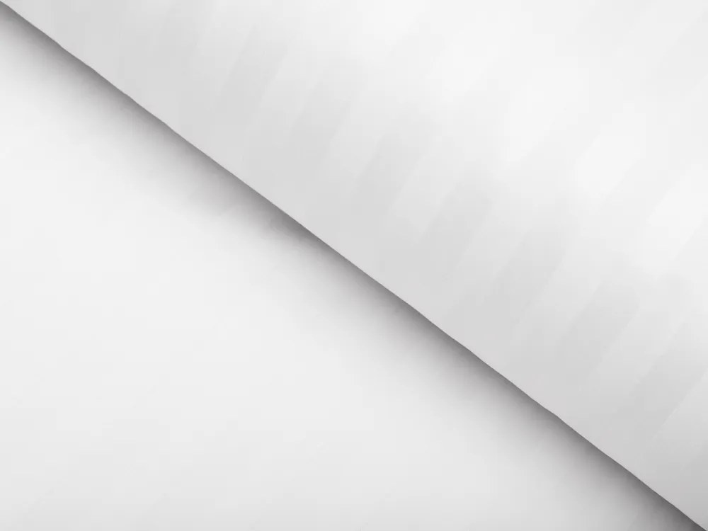 Biante Damaškový oválny obrus Atlas Grádl biele pásiky 22 mm DM-008 140x160 cm