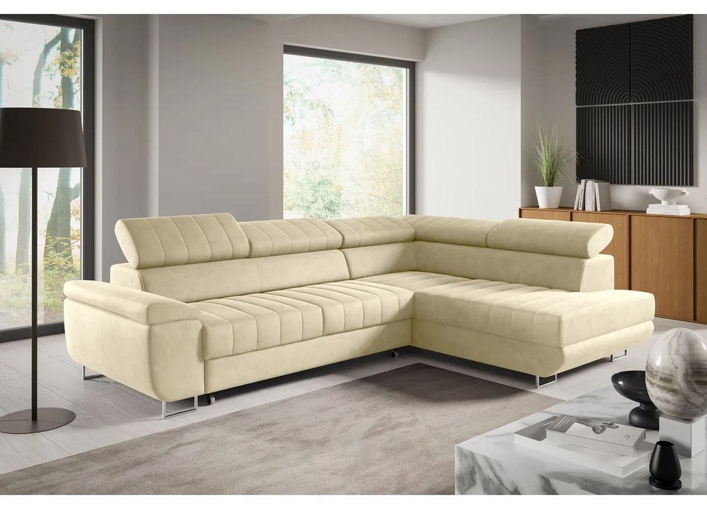 Rozkladacia rohová sedacia súprava HORIZONTE Ľavá Červená