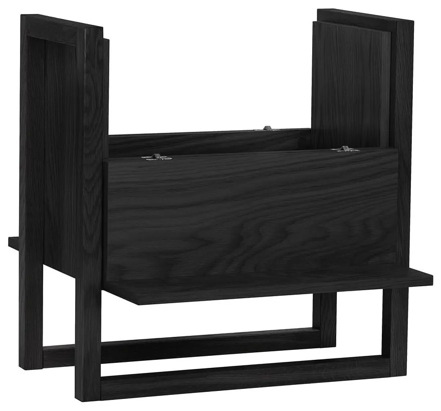 Čierna vinotéka z dubového dreva 59x60 cm NewEst - Woodman