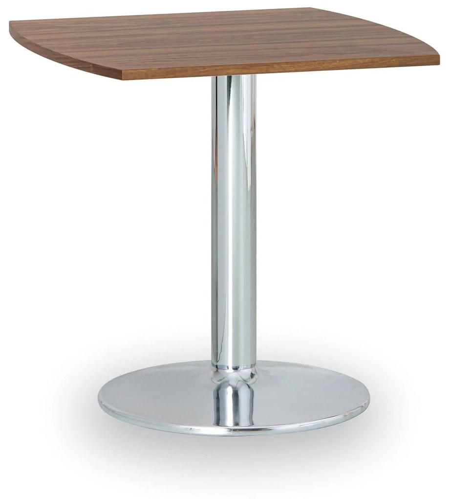 Konferenčný stolík ZEUS II, 660x660 mm, chrómovaná podnož, doska orech