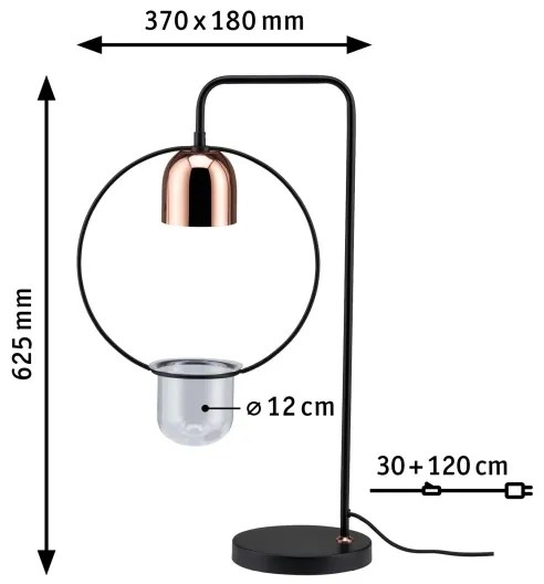 Paulmann 79746 - 1xGU10/20W Stolná lampa FANJA 230V dymová