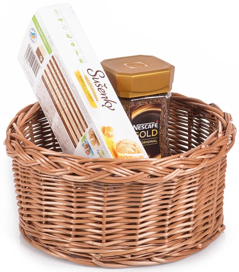 Košík prútený Freude III.priemer 25 x v. 12(cm)